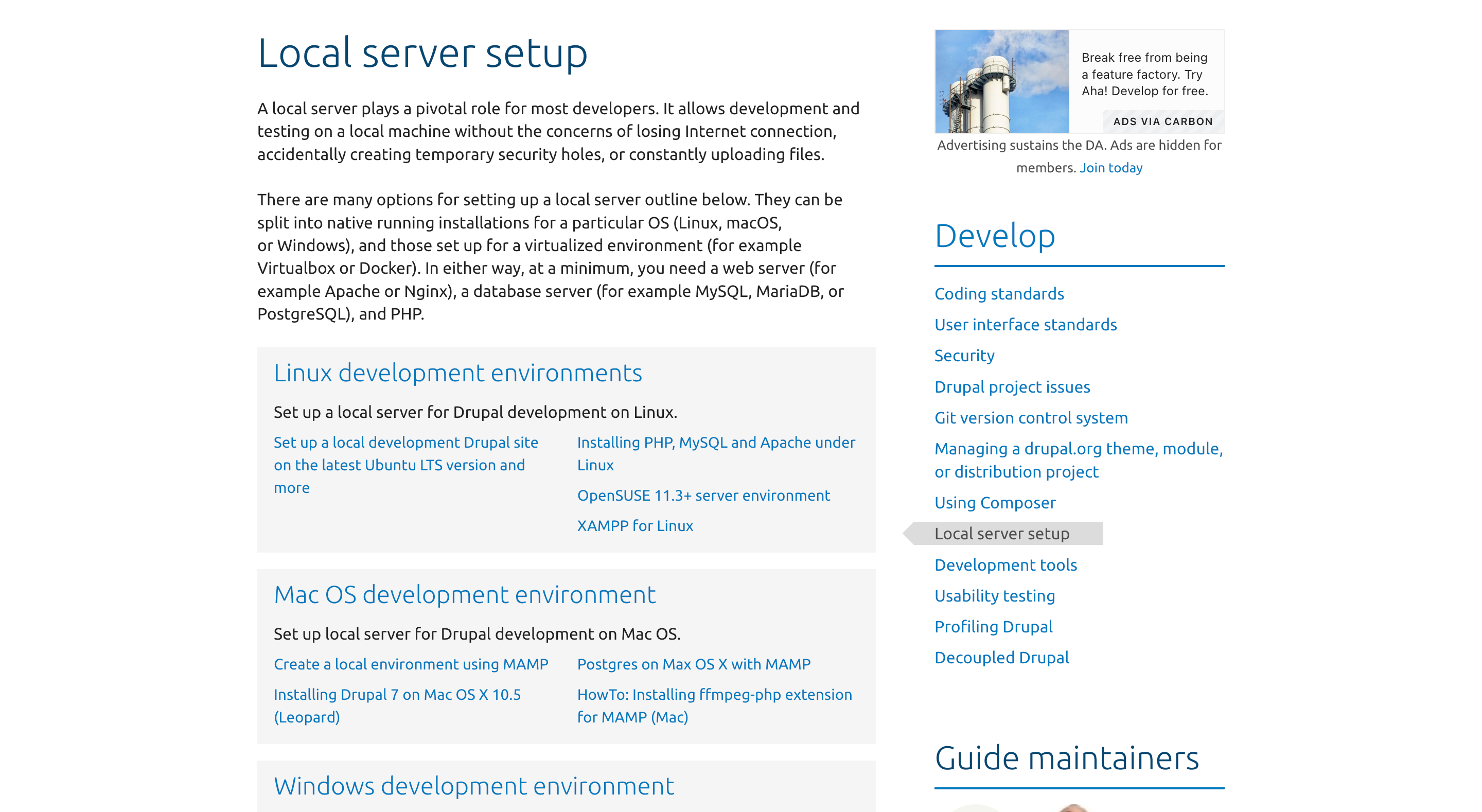 DocumentのSetupページ
